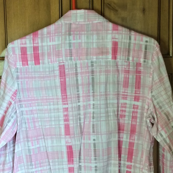 FINAL SALE PRICE Allison Daley Pink Plaid Blouse in Size 12 - Picture 4 of 8